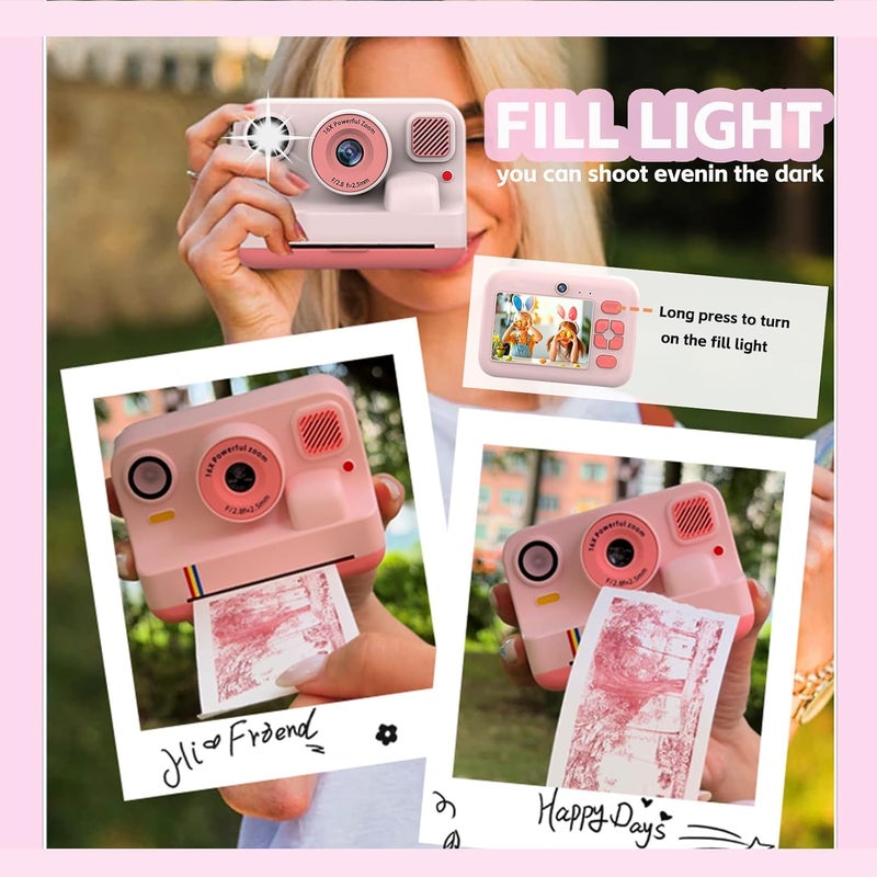 ROYALBAIDE Instant Print Camera for Kids,Instant Digital Camera,Christmas Birthday Gifts for 3-16 Year Old Girls Boys,Portable Toddlers Camera Toy Printer with 32G Card & 3 Rolls Printing Paper - Image 3